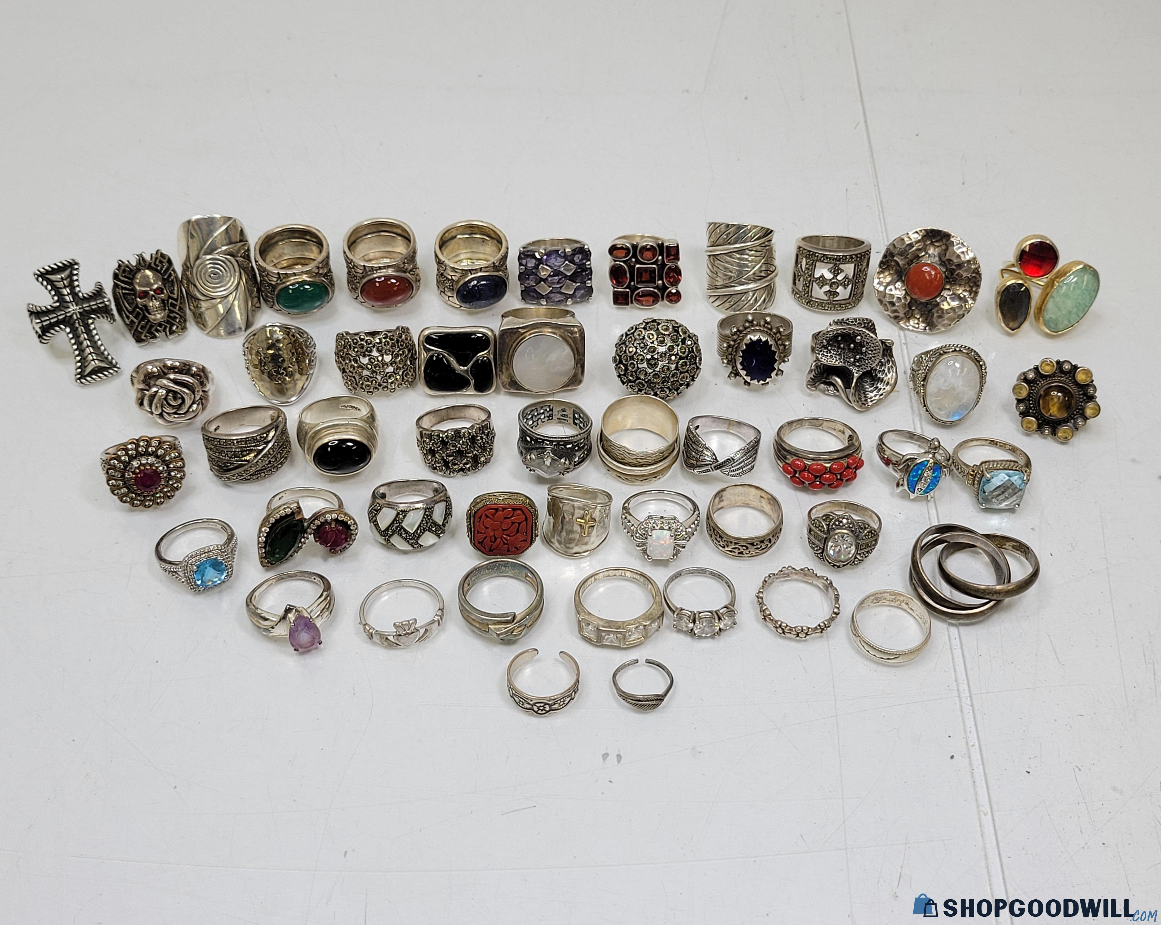 Lot Of Variety Style Sterling 925 Gem Rings | ShopGoodwill.com