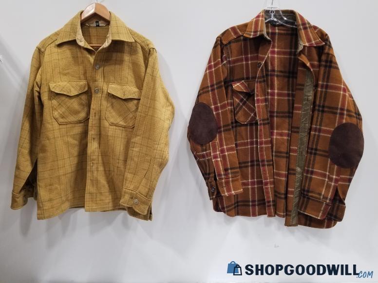 Wool Rich; Plaid Button Up Shirts; (Measurements In Photos ...