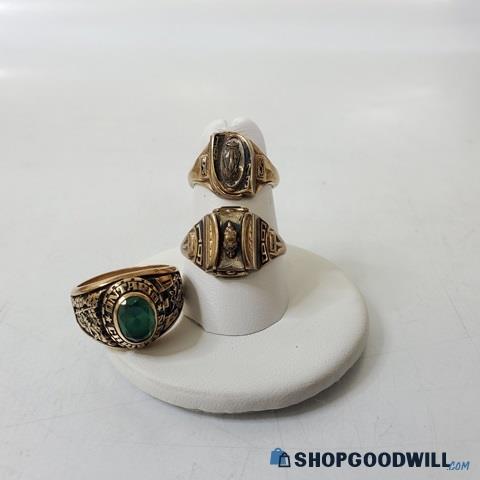 Vintage 10k Gold High School Class Rings Sizes 4.25-8.75 - 16g 