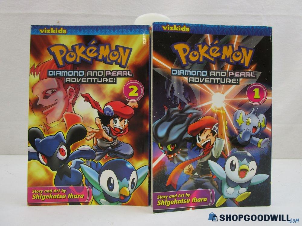 Viz Kids 2008 Pokemon Diamond & Pearl Adventure Volumes 1 & 2 Mangas ...