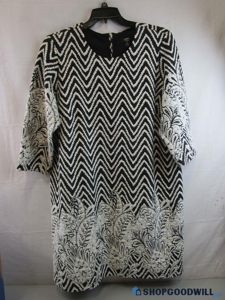 MSK Women White/Black Dress-Size 3X RN 90714 - shopgoodwill.com