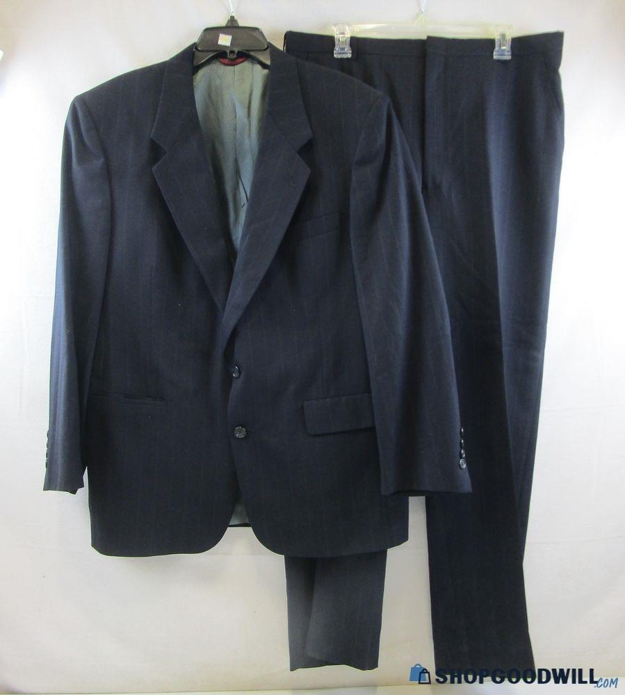 Hart Schaffner & Marx- Navy Striped 2 Piece Suit- Size 44R ...