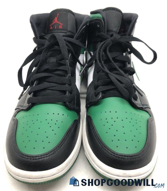 Nike Air Jordan 1 Mid 'Green Toe' Sneakers 8 | ShopGoodwill.com