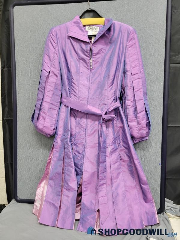 Dcc Rose Collection Purple Trench Coat Sz 12 Nwt