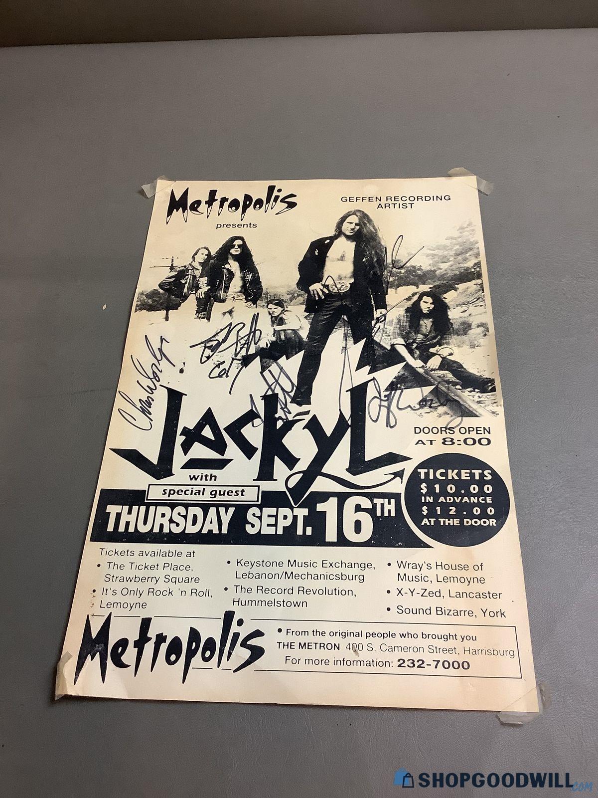 Jackyl Autographed Poster - shopgoodwill.com