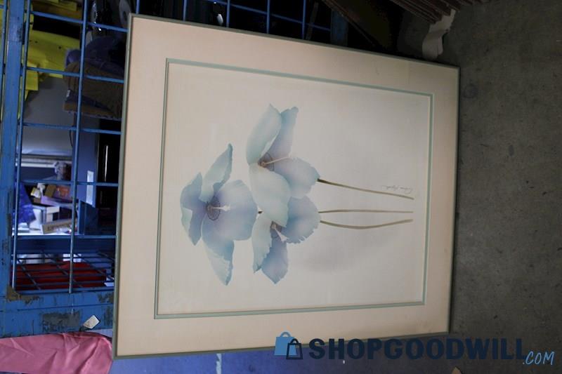 Blue Flowers Print Art 