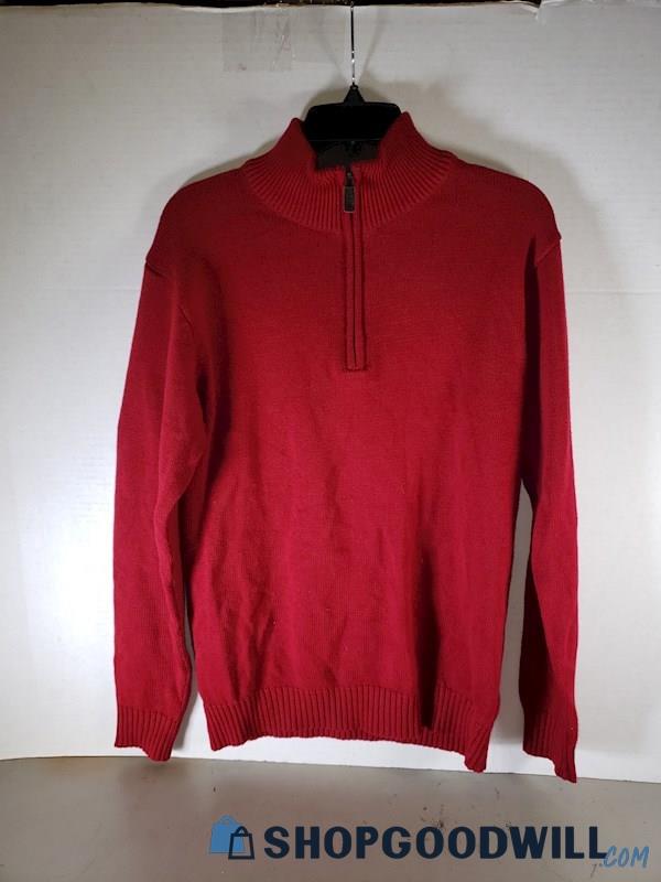 Oscar De La Renta Pullover Sweater Men's Red Mock Neck Long Sleeve Size ...