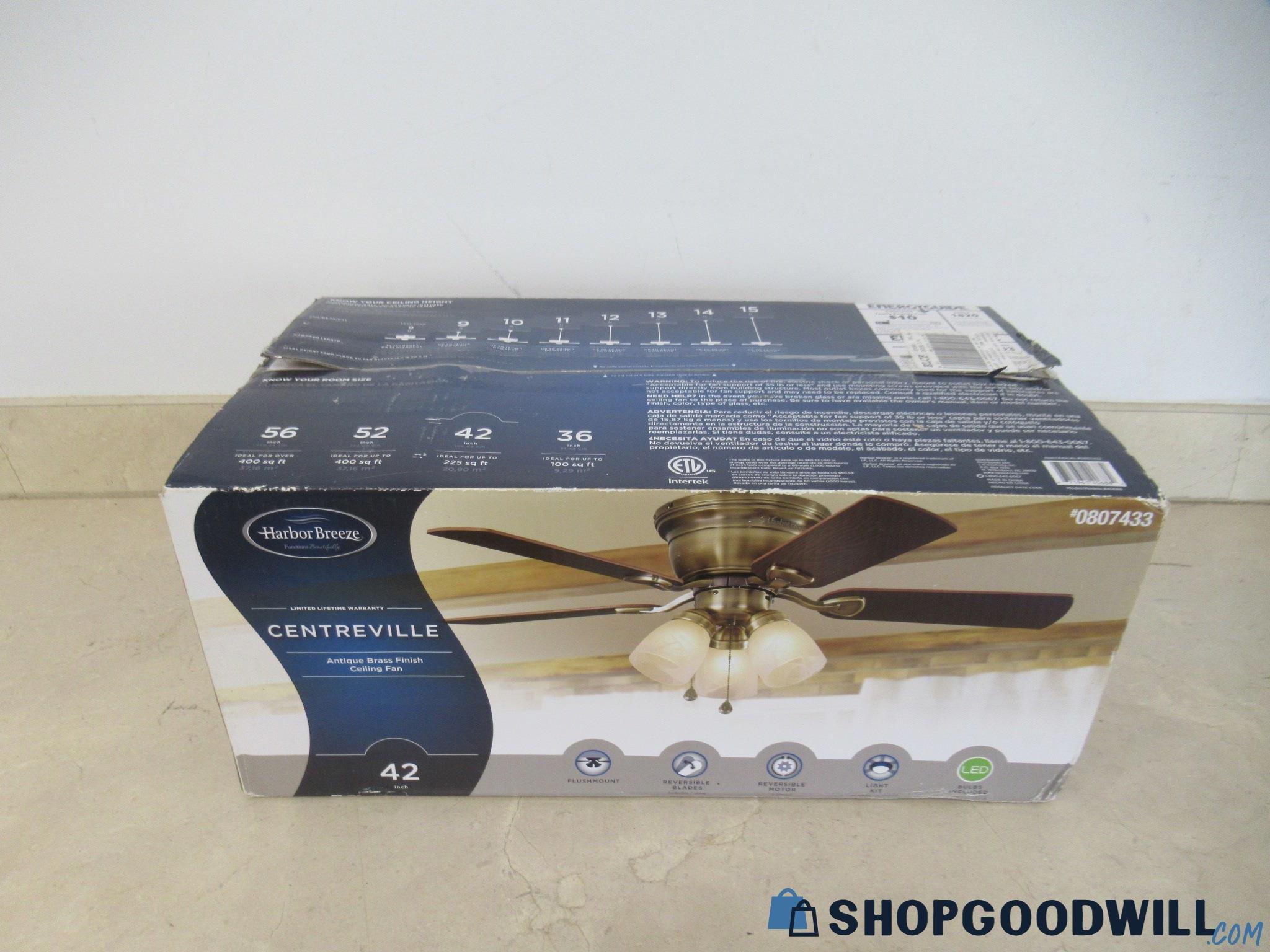 Harbor Breeze Centreville 42 Inch Ceiling Fan/light Iob Untested