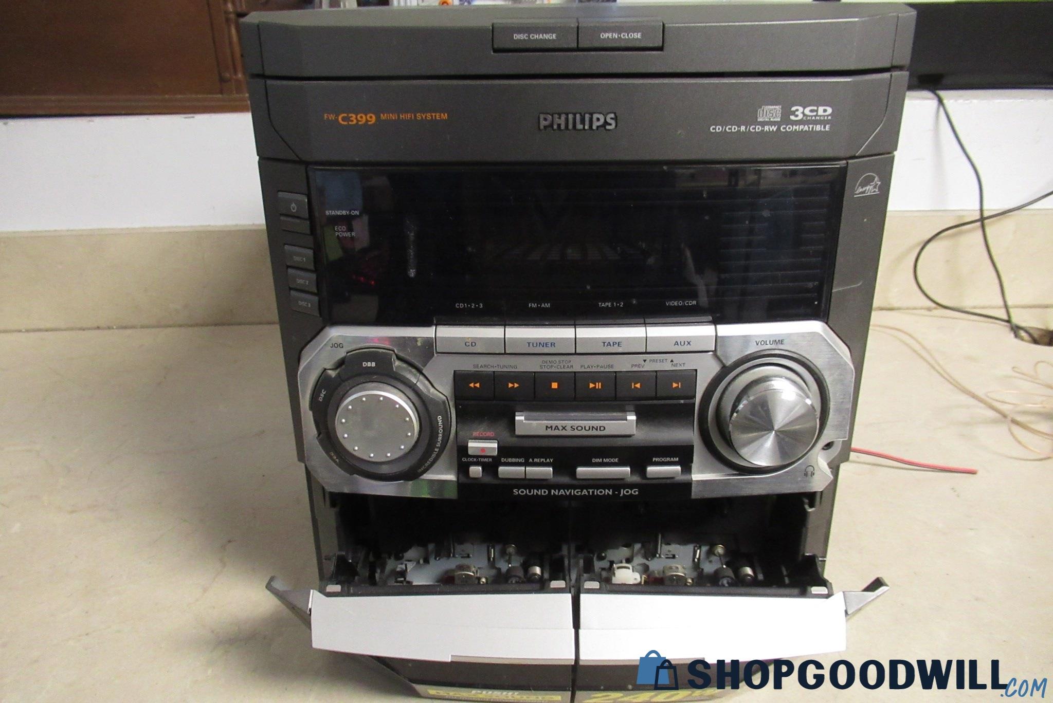 Philips Fw C Cd And Cassette Player With Speaker Fm Cables Shopgoodwill Com