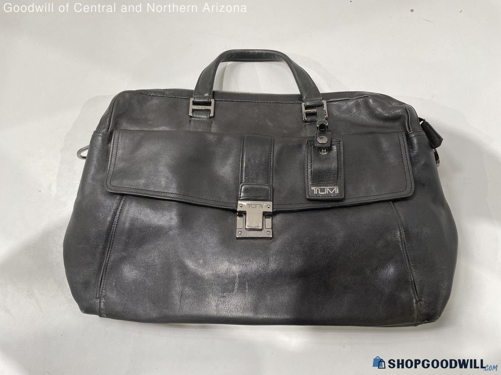 Tumi Black Leather Laptop Bag | ShopGoodwill.com