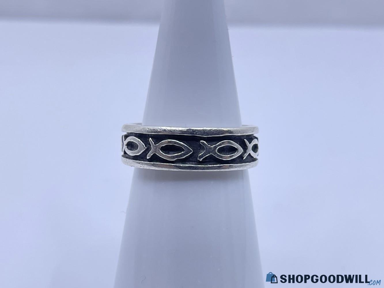 925 Silver Ichthys Jesus Fish Ring | ShopGoodwill.com