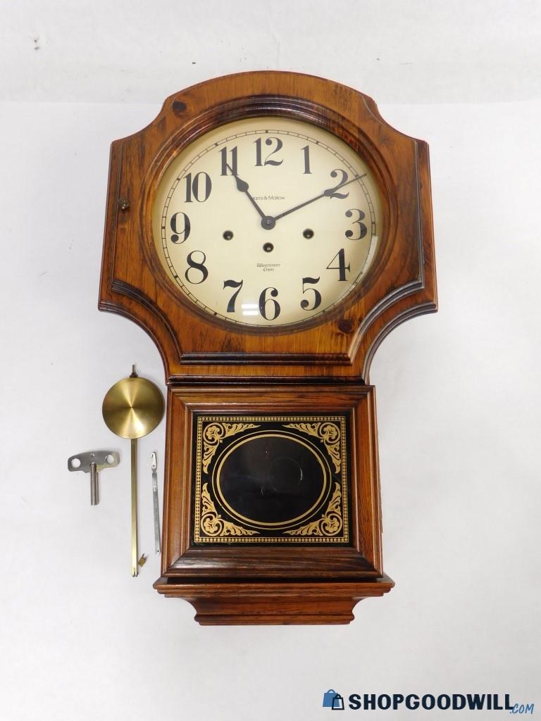 Vintage Harris And Mallow Wood Westminster Chime Keywind Clock ...