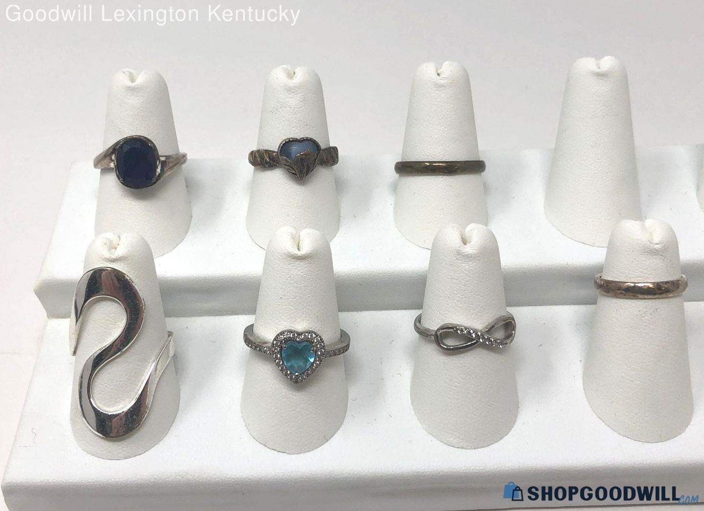 7 Pcs Sterling Silver 925 Assorted Rings/ Various Sizes | ShopGoodwill.com