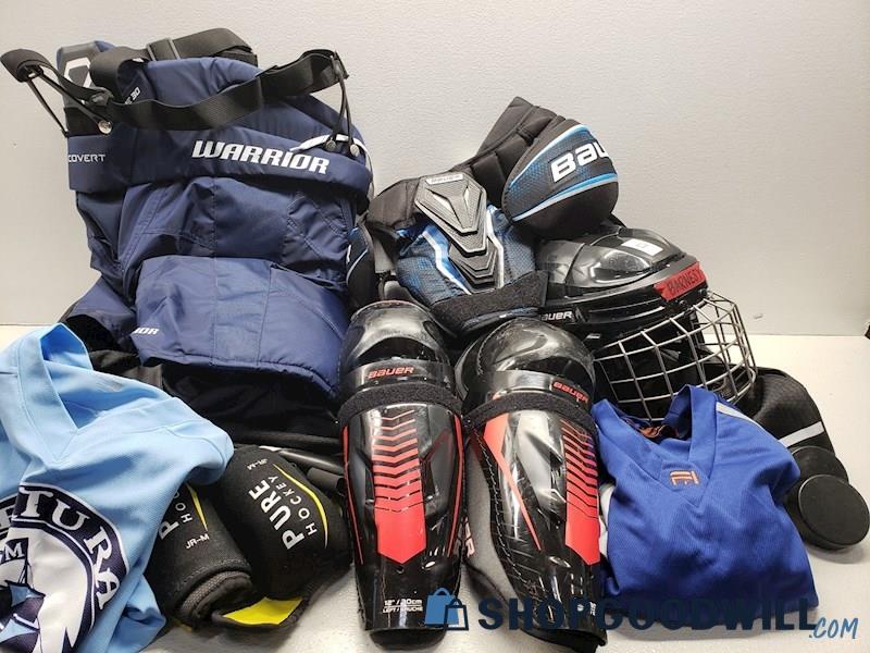 Ccm Hockey Duffel Bag And Assorted Hockey Equipment | ShopGoodwill.com