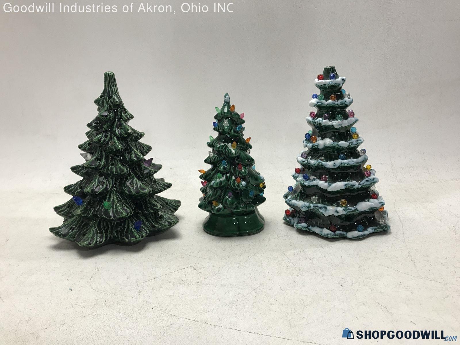 3 Small Ceramic Christmas Trees - shopgoodwill.com