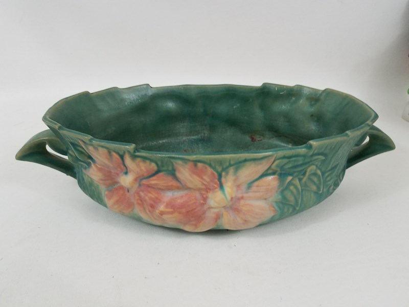 Roseville Pottery Pink & Green Planter - shopgoodwill.com