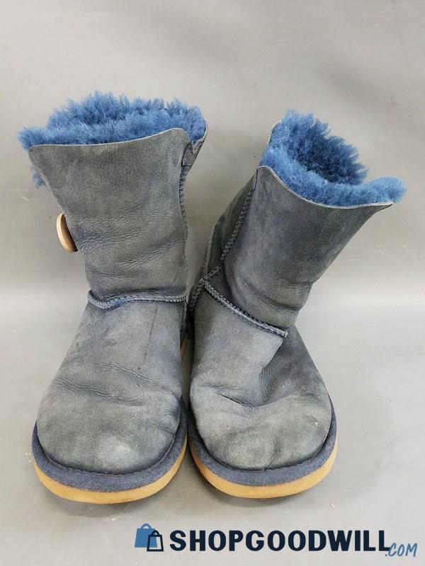 Used Ugg, Grey Boots With Blue Trim Size 5 | ShopGoodwill.com