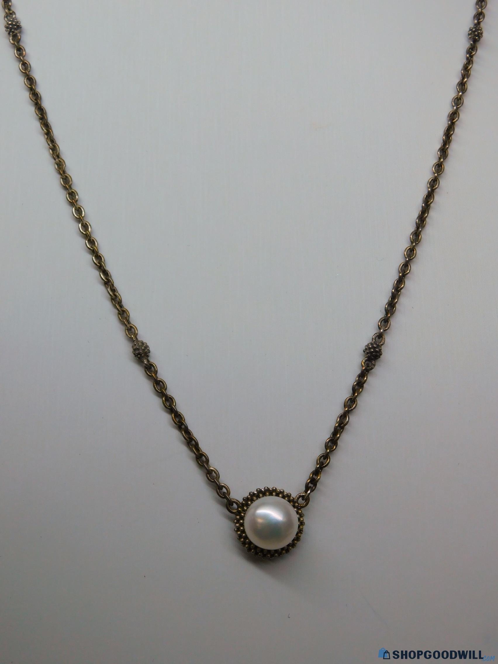 Designer Lagos 925 Pearl Necklace - shopgoodwill.com