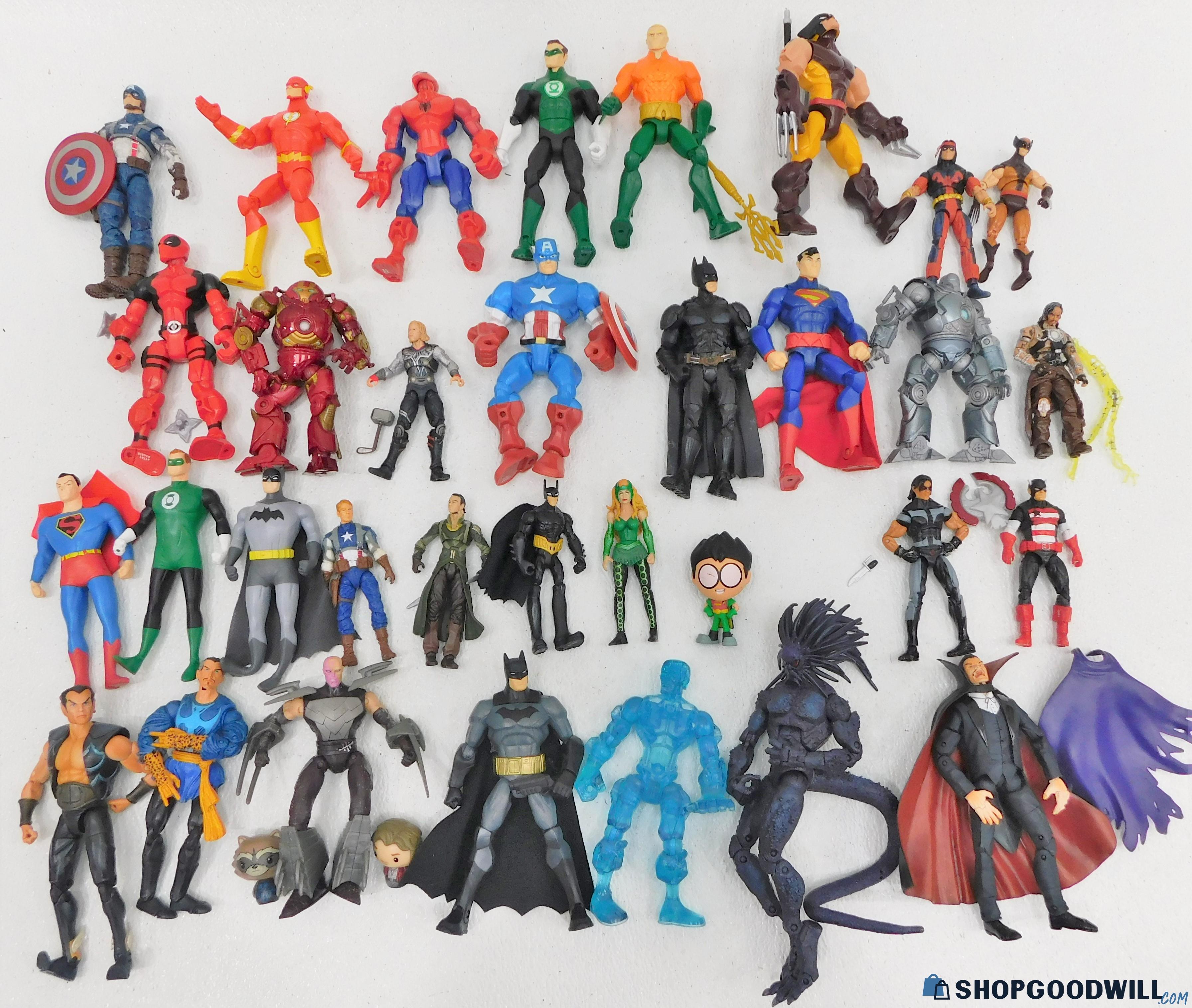 Assorted Lot of Marvel/DC Superhero Action Figures & Accessories ...