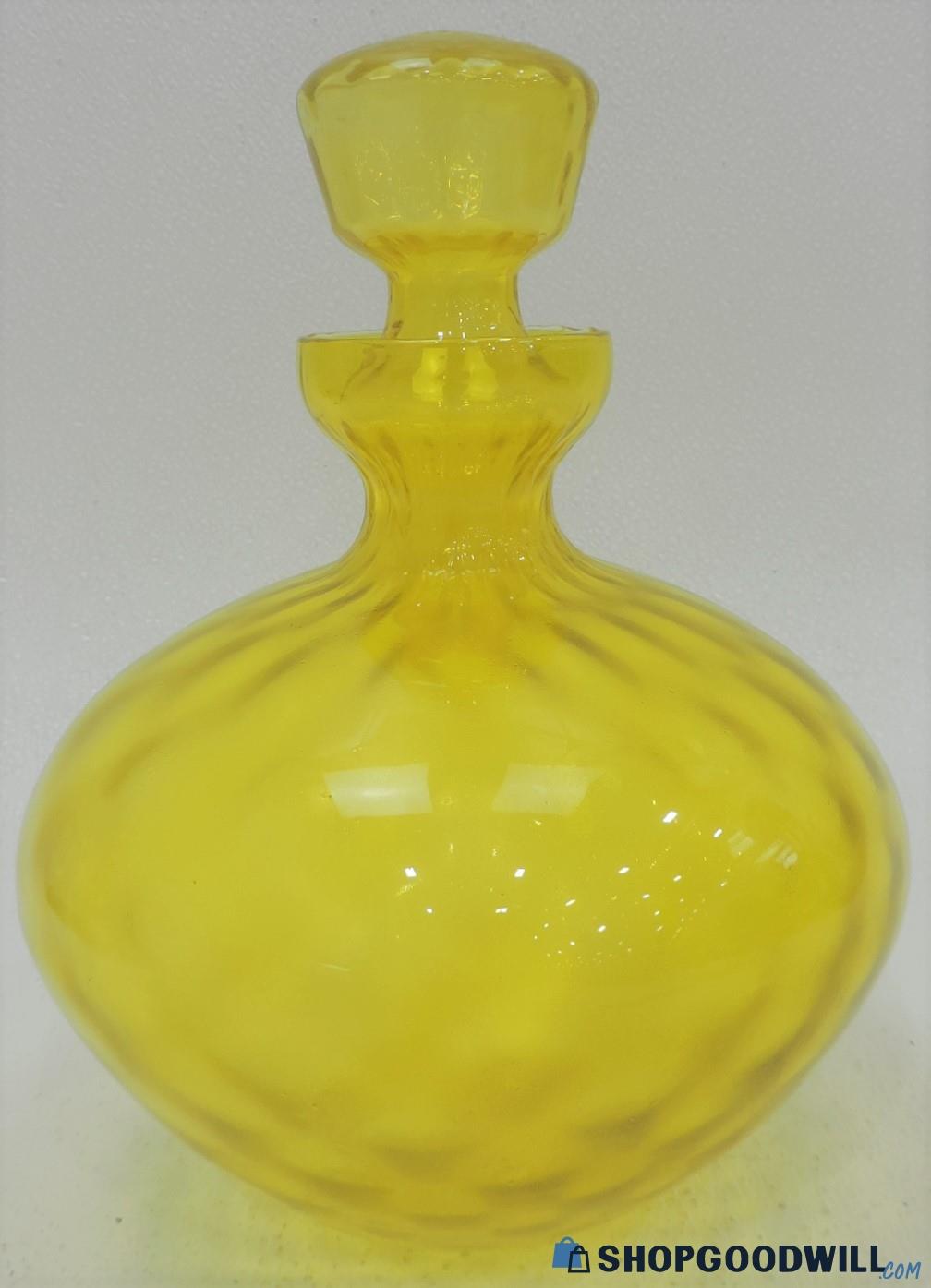 Vintage Mem Yellow Patterned Decanter with Stopper - shopgoodwill.com