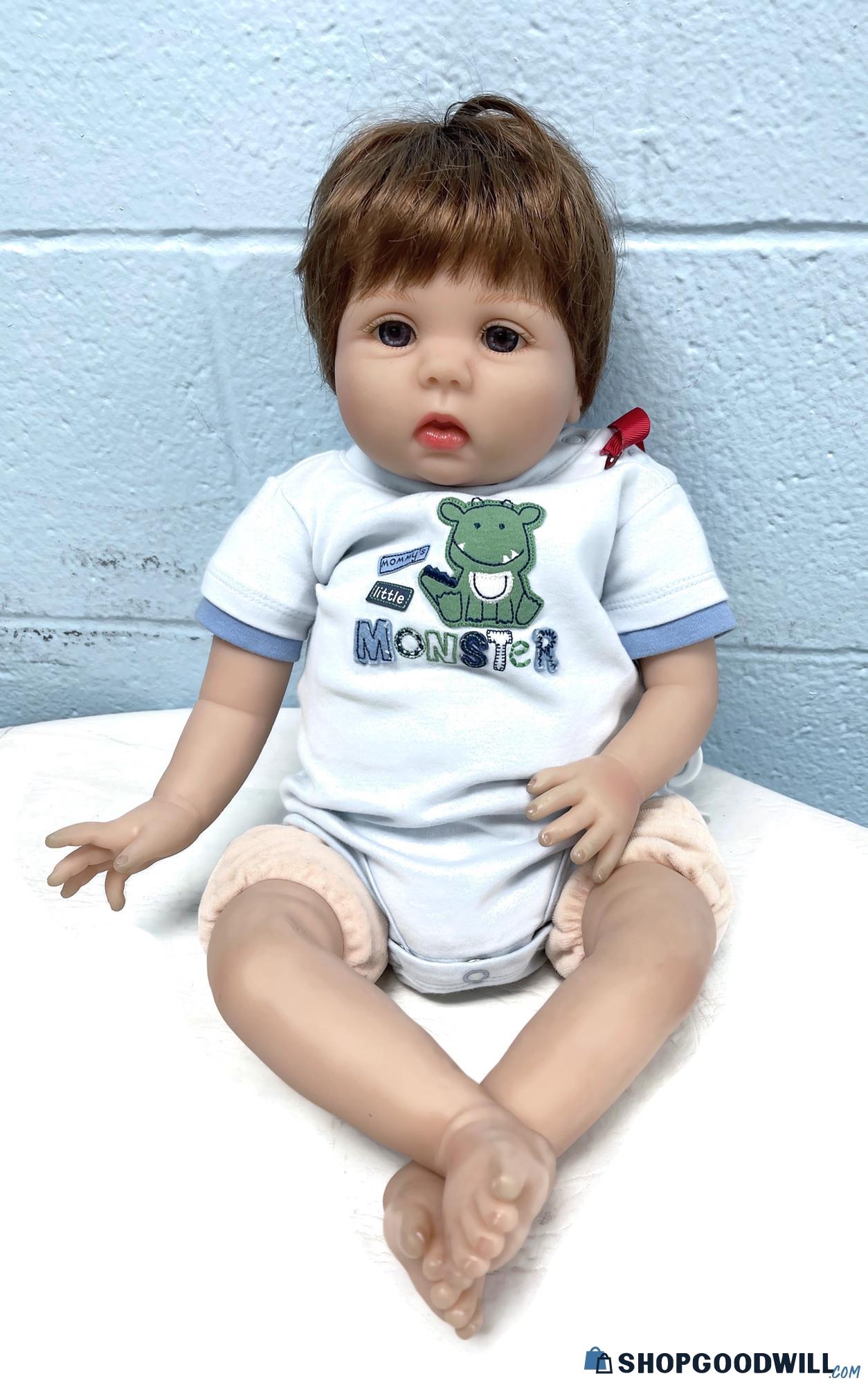 Cute 21 Inch Realistic Soft Vinyl And Cloth Baby Doll W/pacifier And ...