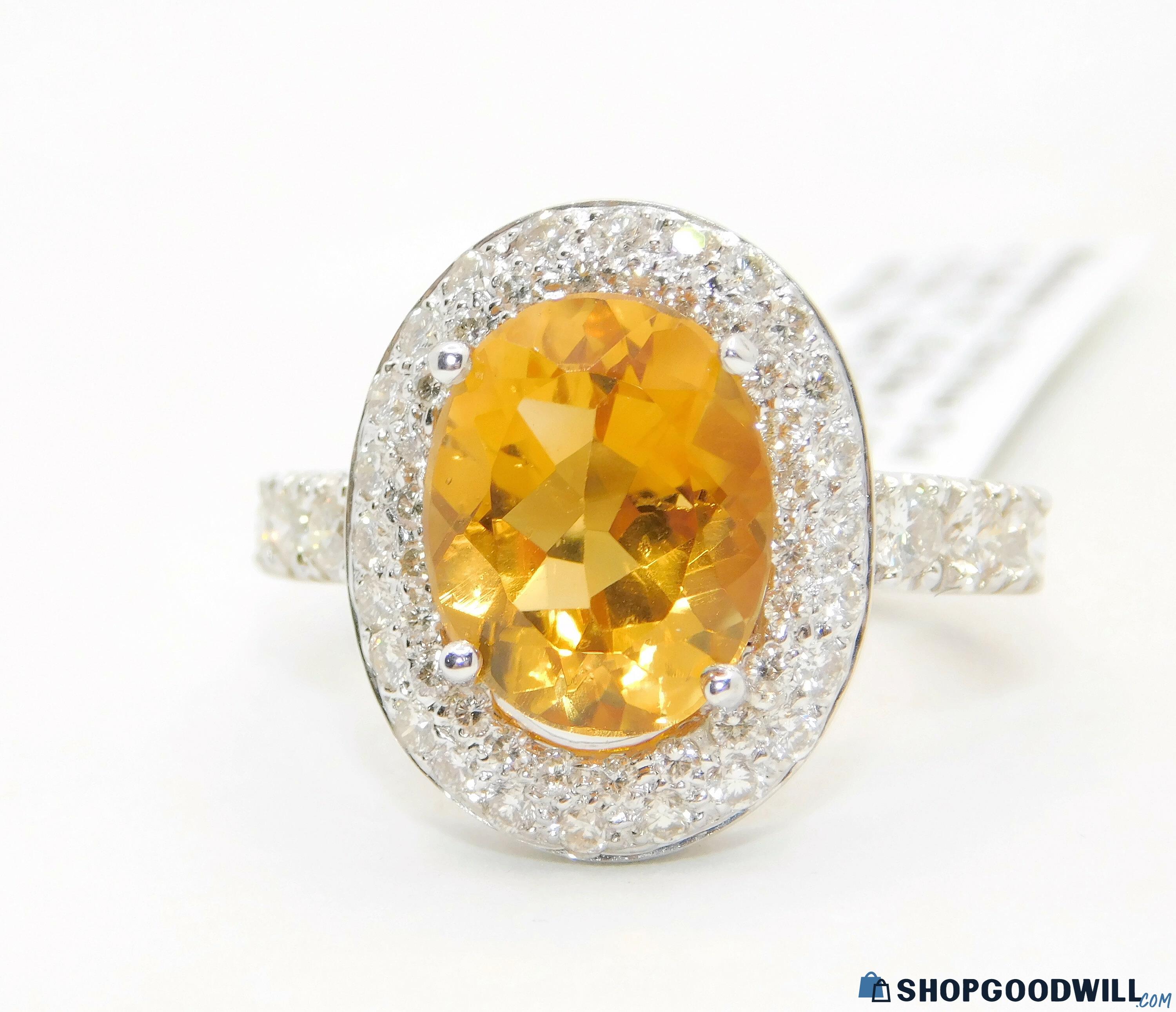 Lowest Price 4.36ct Madeira Citrine Oval + 1.03ctw Diamonds (H-i/si ...