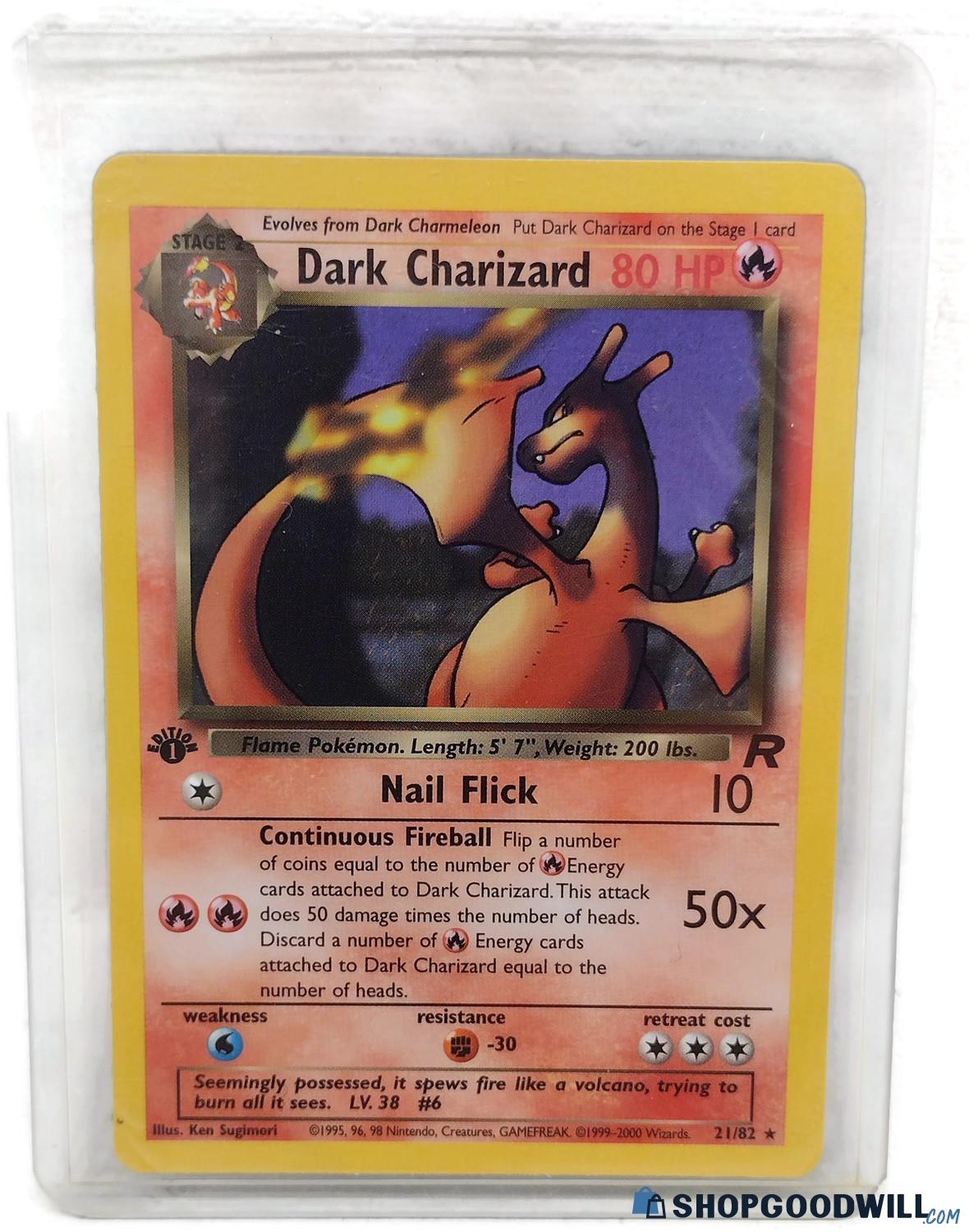 Dark Charizard 21/82 1st Edition 80 HP Pokemon Card - shopgoodwill.com