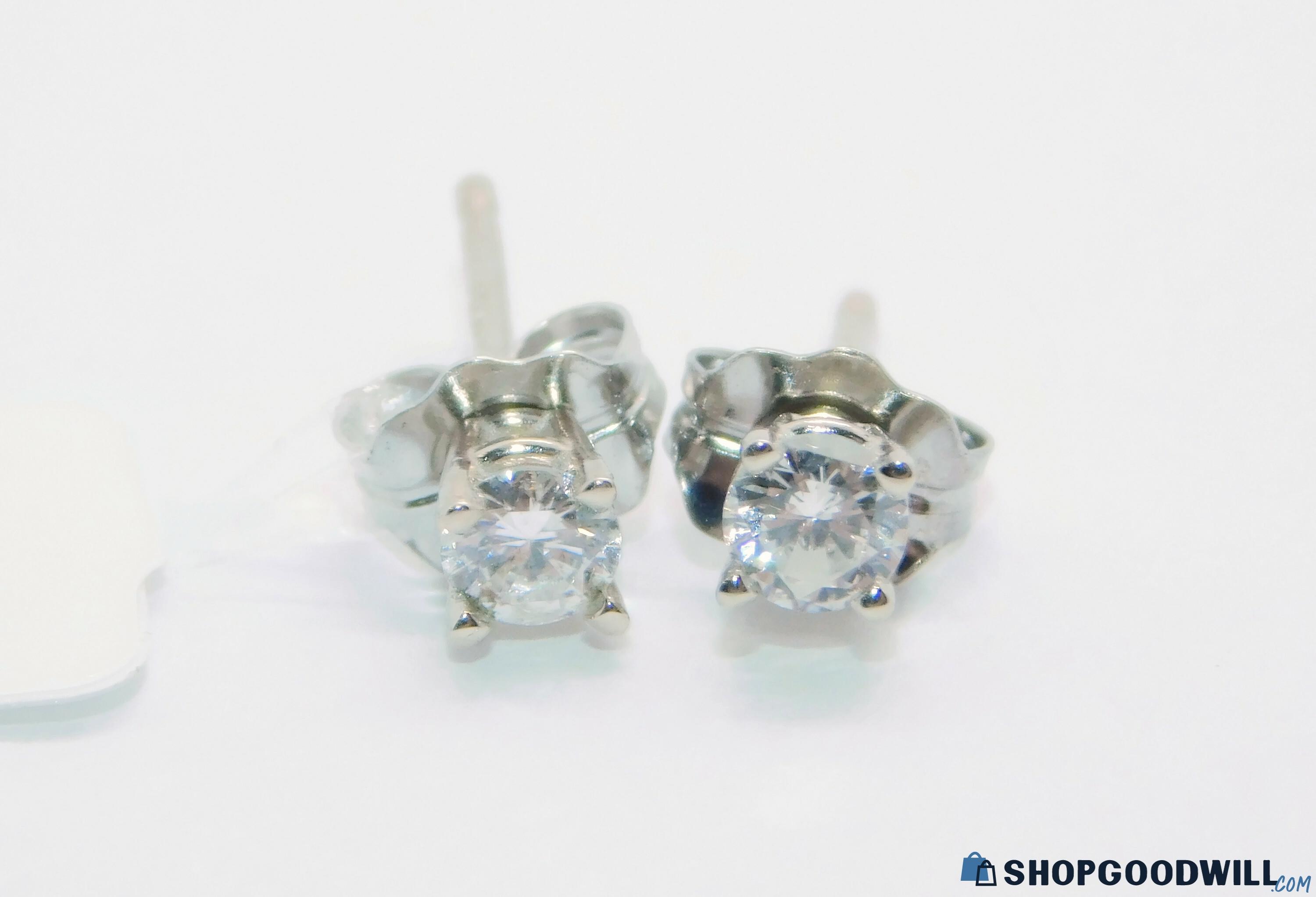 0.20ctw Diamond Rounds (H-i/si) 14k White Gold 4-prong Push-back Stud ...