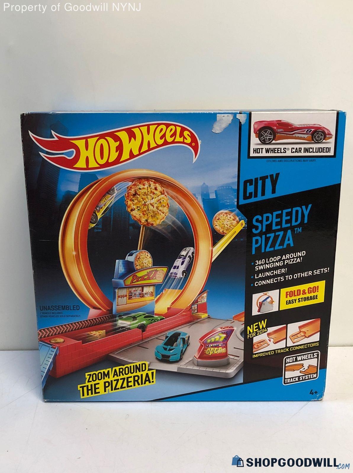 2017 Hot Wheels Speedy Pizza Track Set City New In Box Playset Action