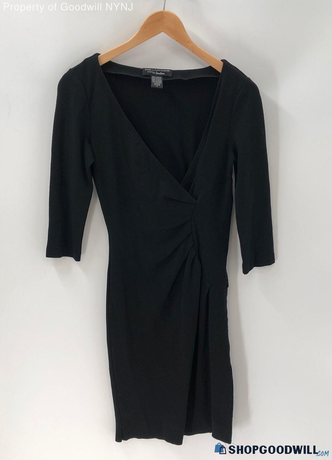 Diane Von Furstenberg For Neiman Marcus Women's Black Sheath Dress Size ...