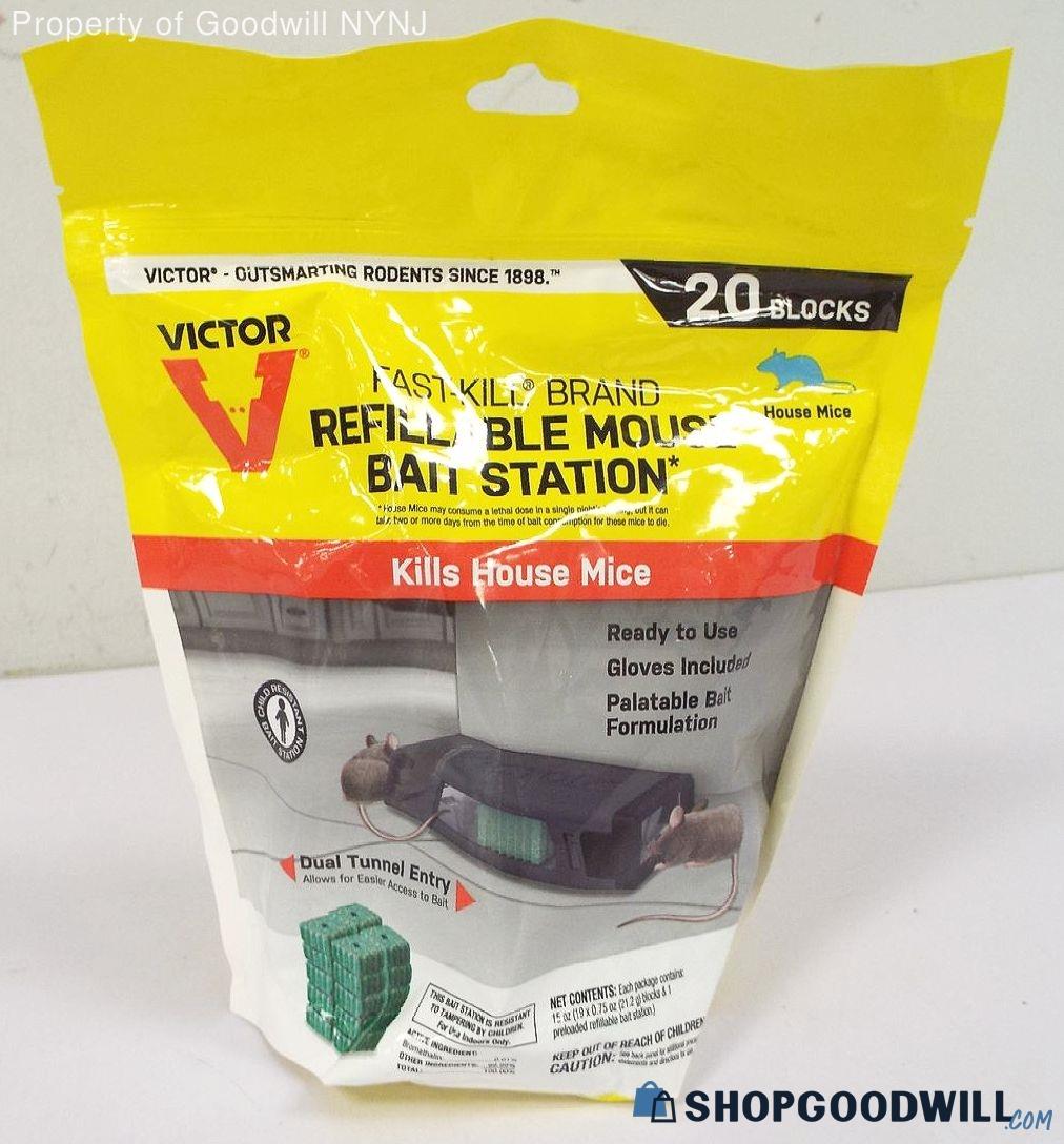 Victor Fast Kill Brand Refillable Mouse Bait Station 20 Baits 