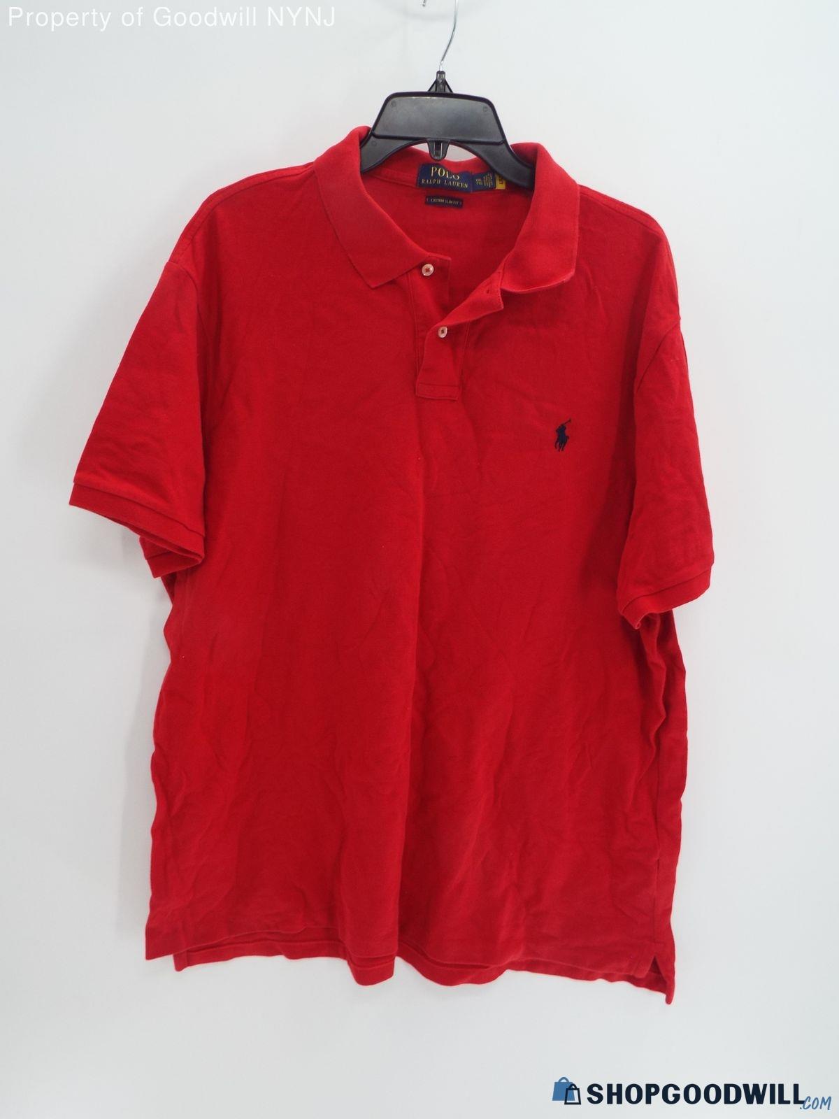 Polo-ralph Lauren Men's Short Sleeved Polo- Red Sz 2xl/ttg ...