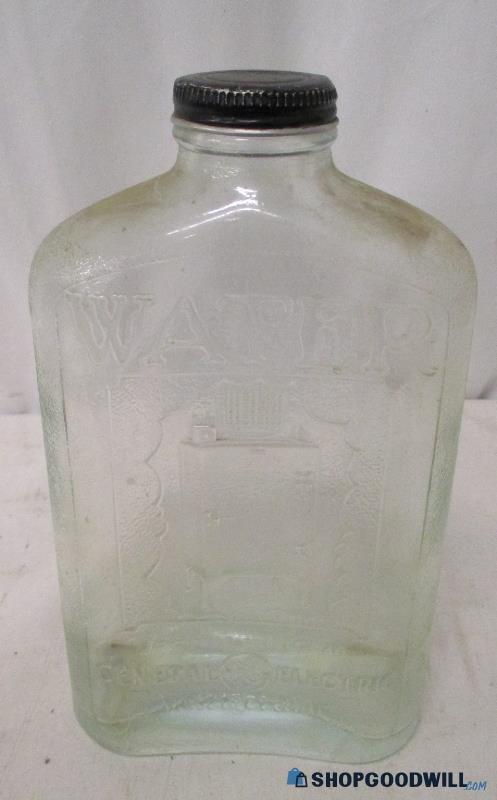 Vintage Clear Glass General Electric Refrigerator Water Bottle 2792