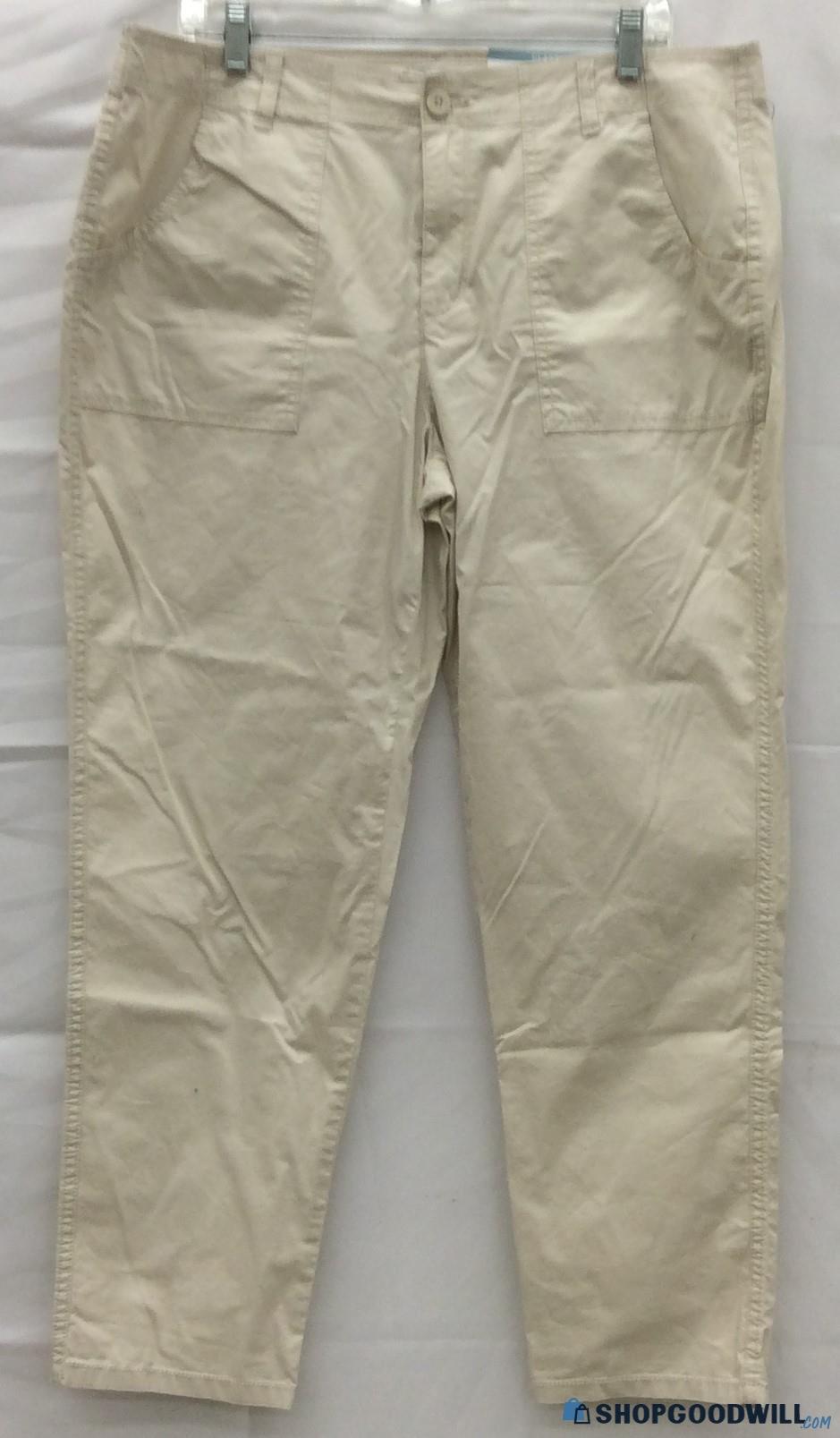 Liz Claiborne Classic Slim Leg Poplin Cargo Crop Pants Sz 12 