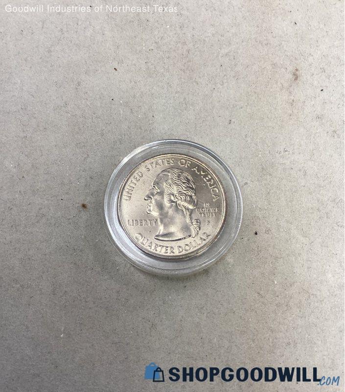 2002 Ohio Quarter Dollar Coin In Plastic Container 