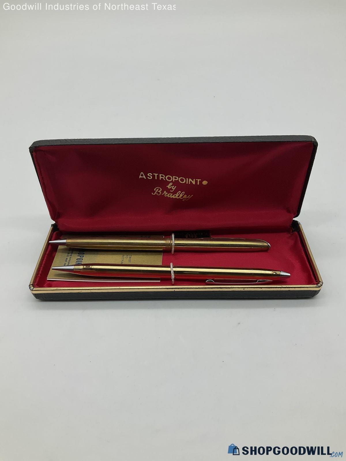 Vintage Astropoint by Bradley Gold Electro Plated Mechanical Pencil Set ...