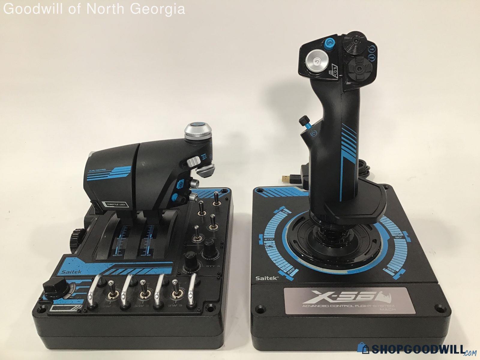 Saitek X-56 Rhino Advance Control Flight System Mach Joy Stick (Turns ...