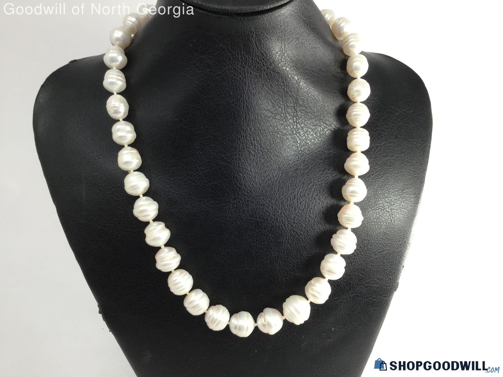 14KT Gold Clasp on Pearl Necklace 61.2g - shopgoodwill.com