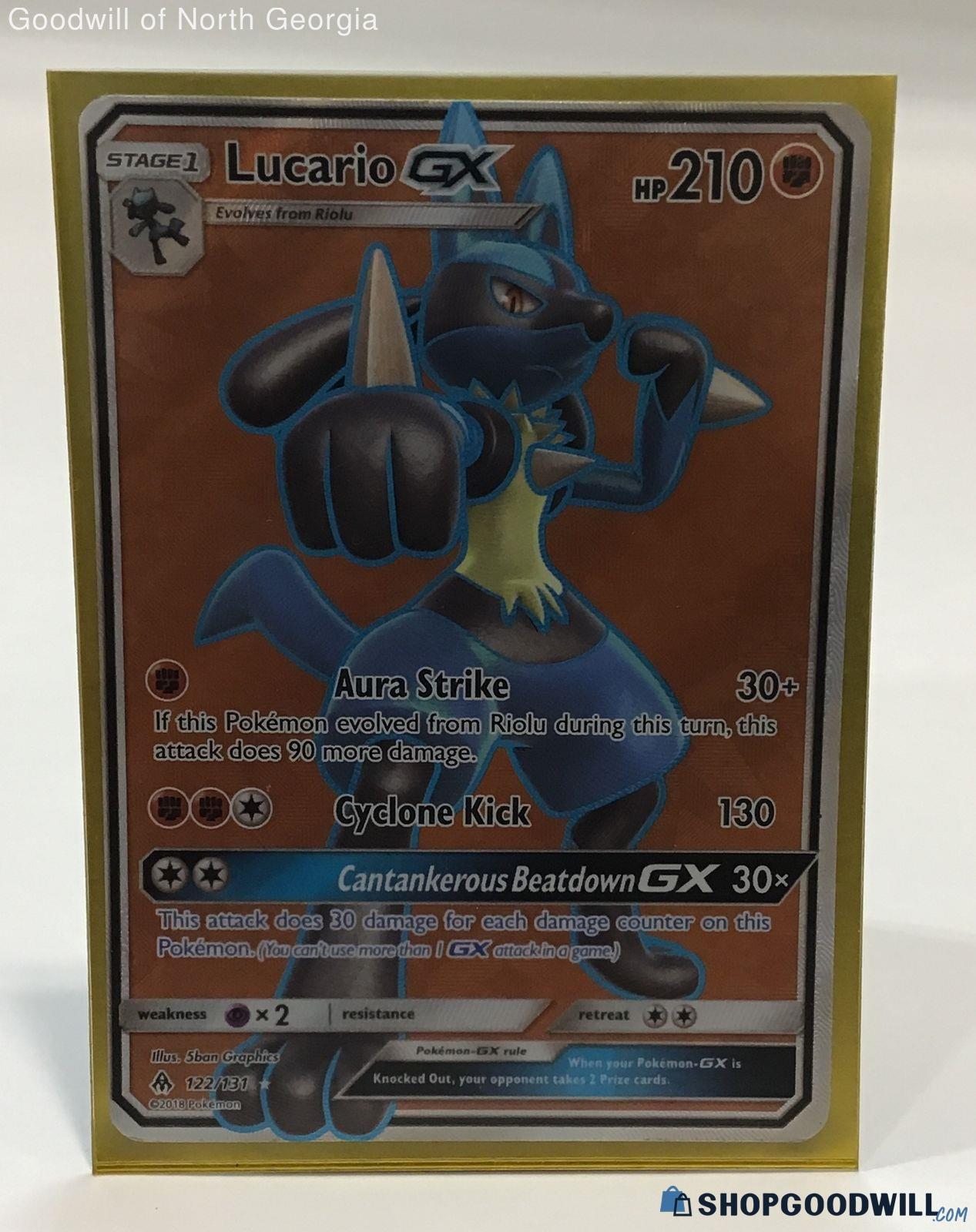 Lucario Gx 122/131 Forbidden Light Full Art Holo Ultra Rare Pokemon ...