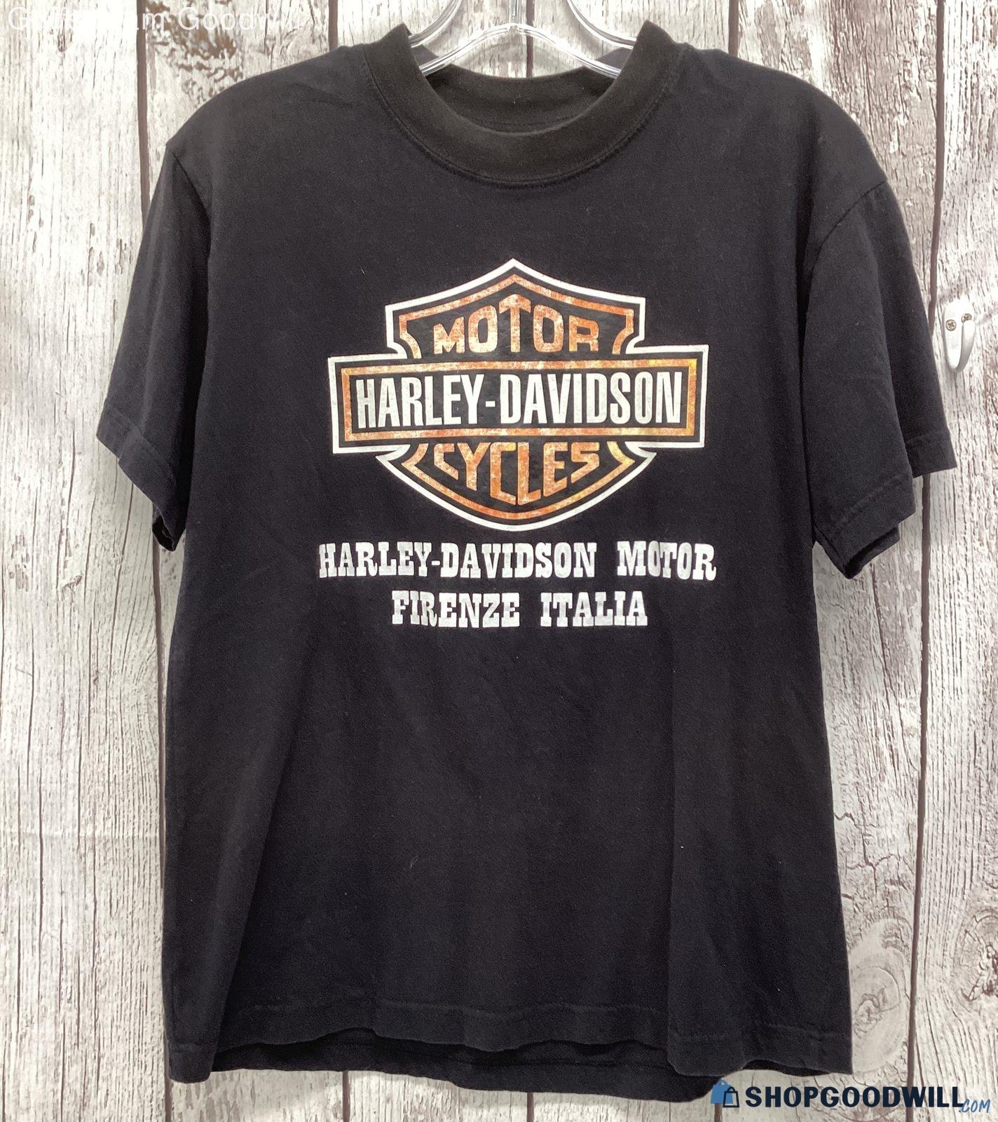 Harley-davidson Mens Black Short Sleeve Motor Firenze Italia Graphic T ...