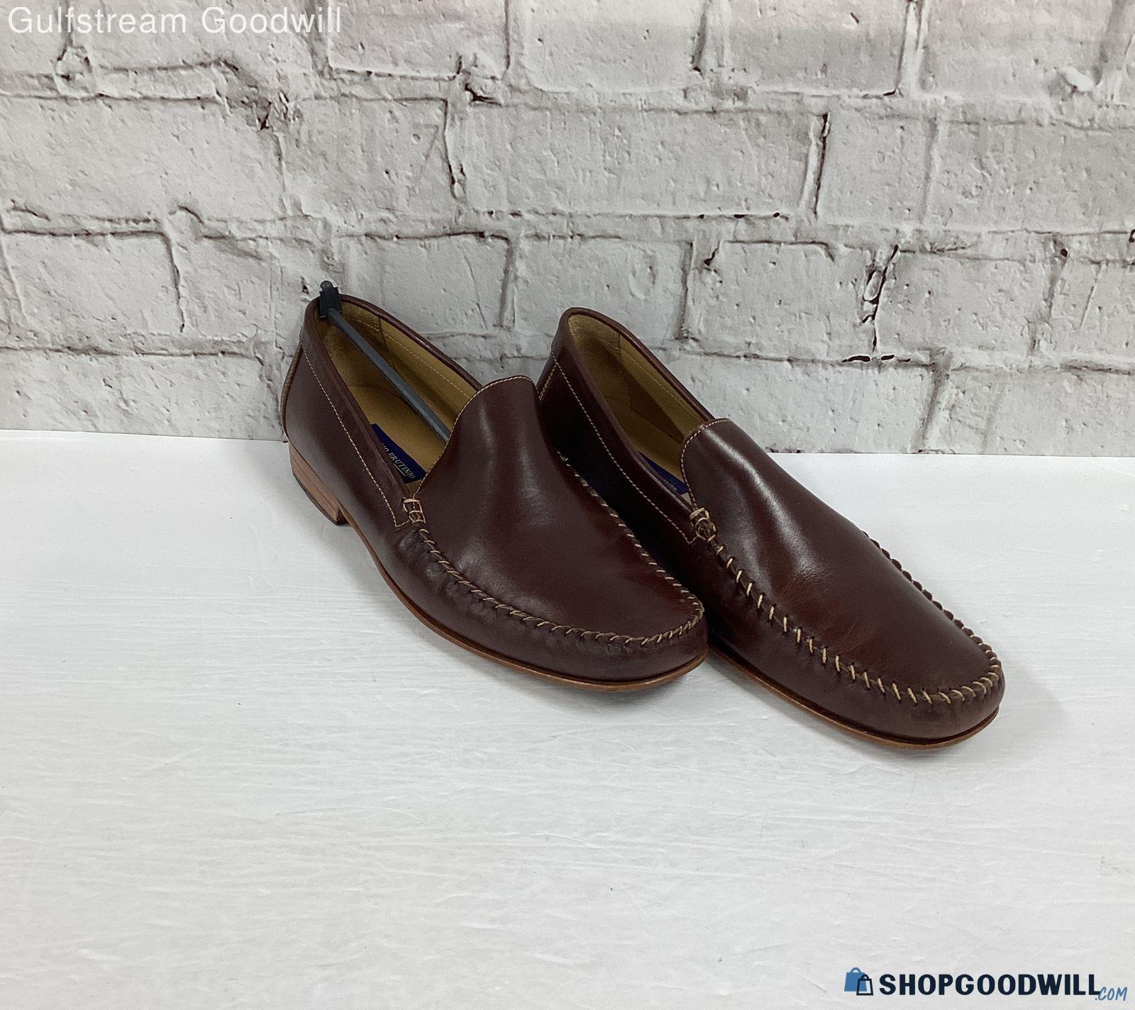 Giorgio Brutini Mens Prentice Brown Leather Slip On Loafer Shoes Size ...