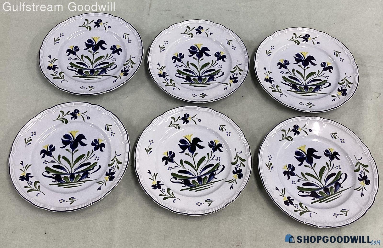 Set Of 6 Nikko Normandie French Country Collection White Flower Dinner ...