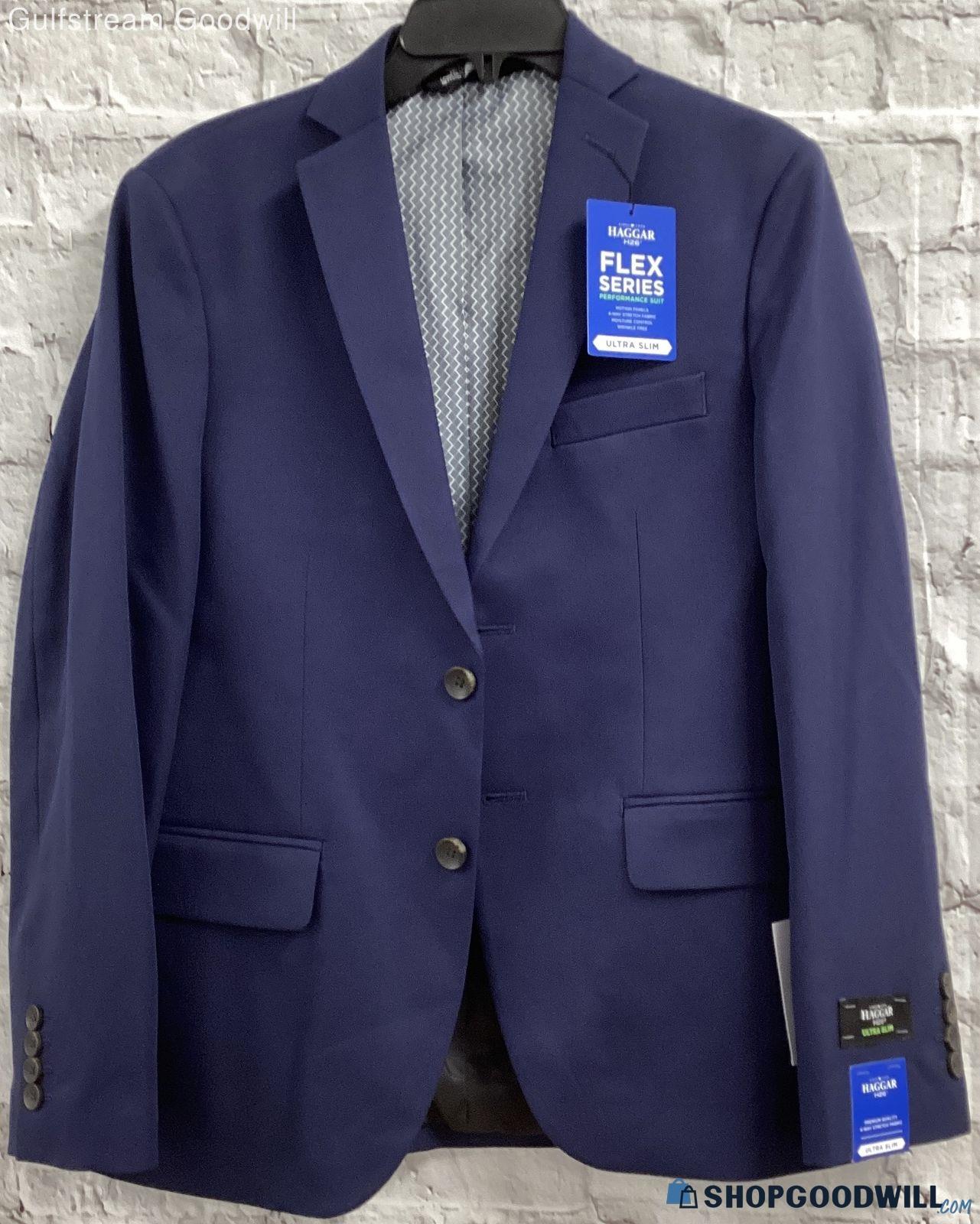 Nwt Haggar H26 Mens Blue Flex Series Ultra Slim Performance Suit Jacket ...