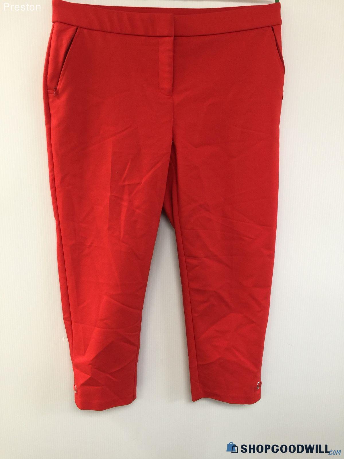 Euc Rafaella Curvy Women's Red Grommet Slimming Capris Sz 10 ...