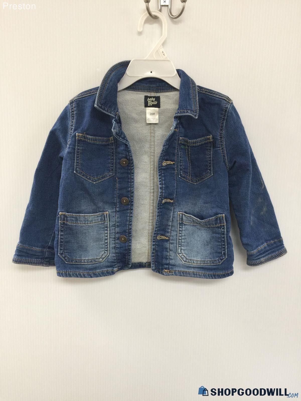 Baby B'Gosh Baby Girl's L/S Button-Close Knit-Like Denim Jacket SZ 24 ...