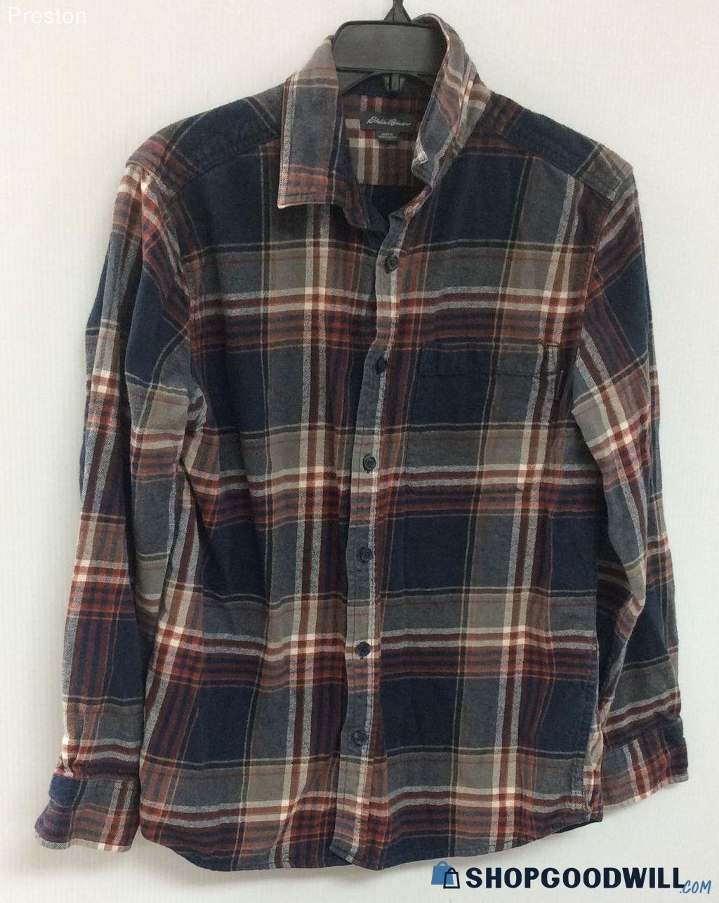 Eddie Bauer Multicolor Long Sleeve Plaid Button Up Shirt, Mens L ...