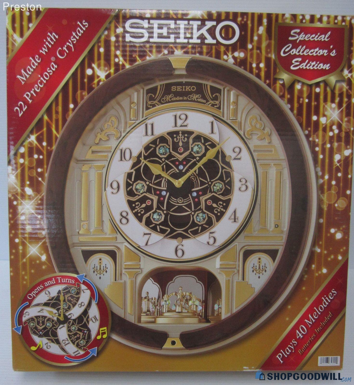 Seiko Clock~Special Collector's Edition~w/22 Preciosa Crystals~Plays ...