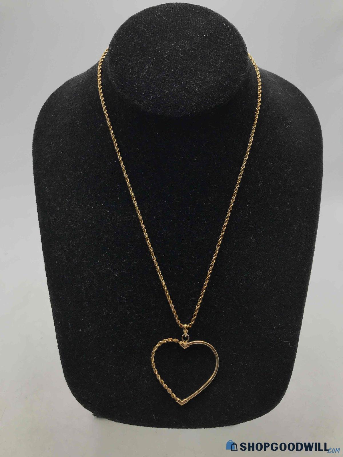 10K Gold Heart Necklace 3.4g - shopgoodwill.com