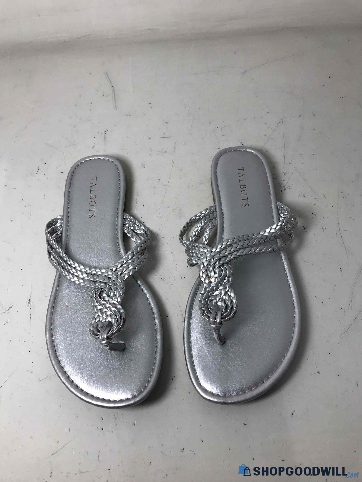 Talbots Silver Sandals Sz 7 - shopgoodwill.com