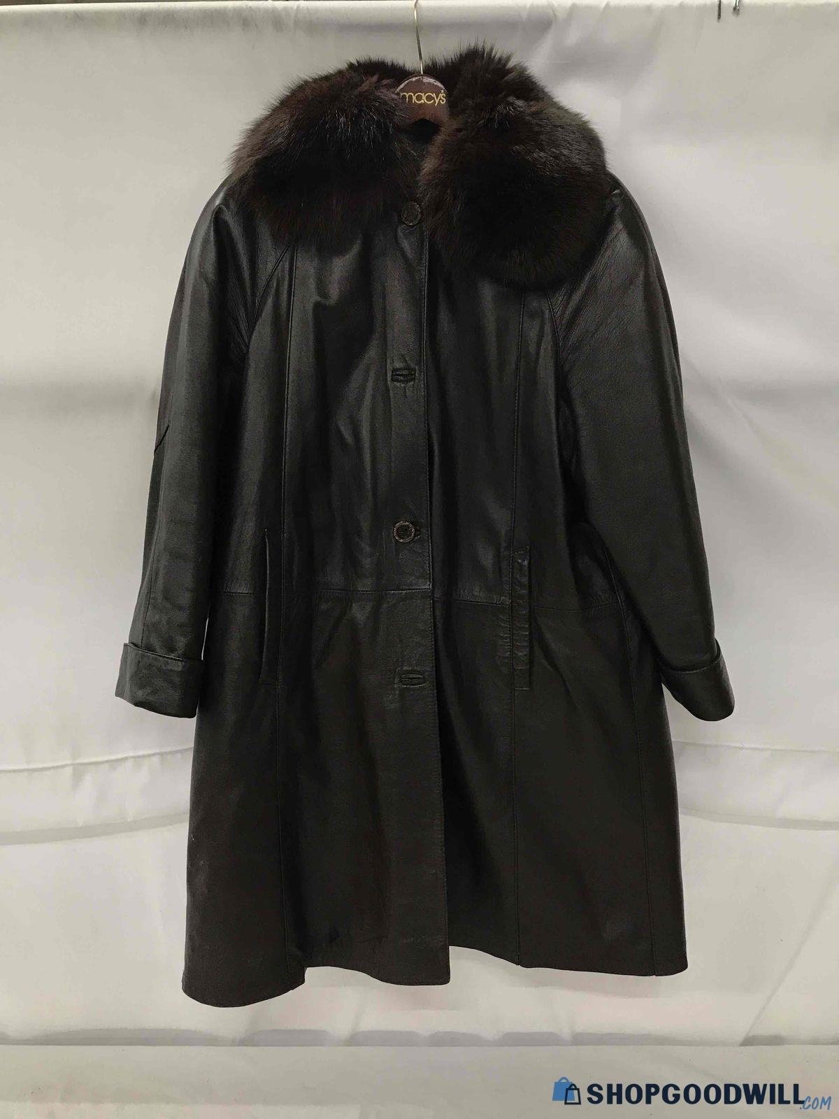 Salvatore Lepore Leather Coat Size 46 - shopgoodwill.com